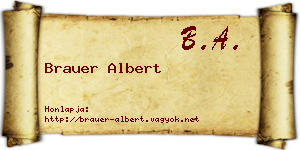 Brauer Albert névjegykártya